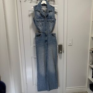Zara Blue Denim Jumpsuit- Size S